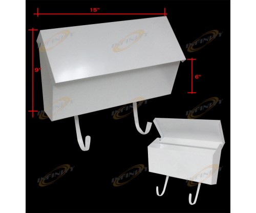 15"x9"x6" Wall Mount White Mail Box